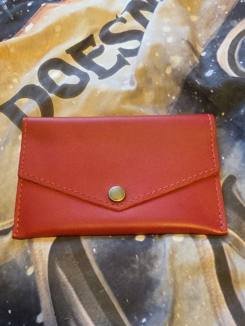 Portland Leather Goods Large Envelope Wallet In Rosso (I Think)